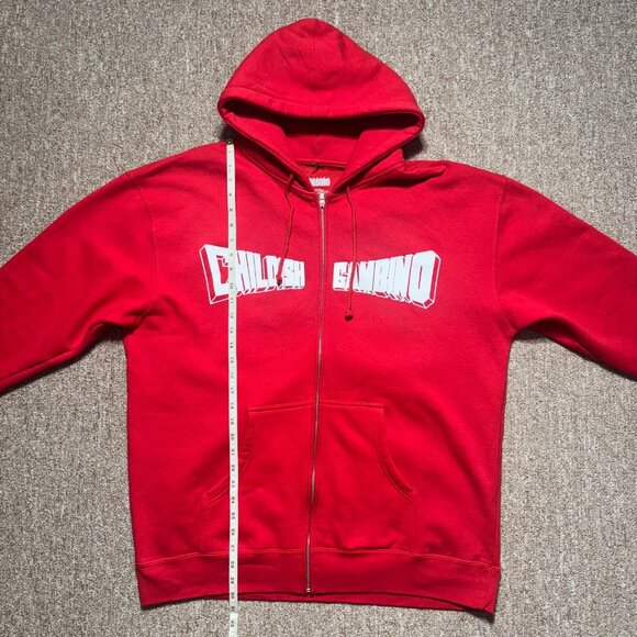 Childish Gambino The New World Tour Red Zip Up Hoodie XL EUC Donald Glover - Picture 5 of 7